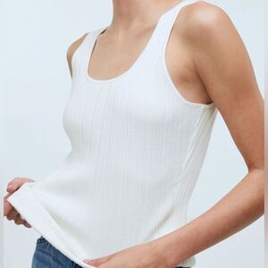 Madewell NWT Signature Knit Scoopneck Sweater Tank Size Small in Bright Ivory